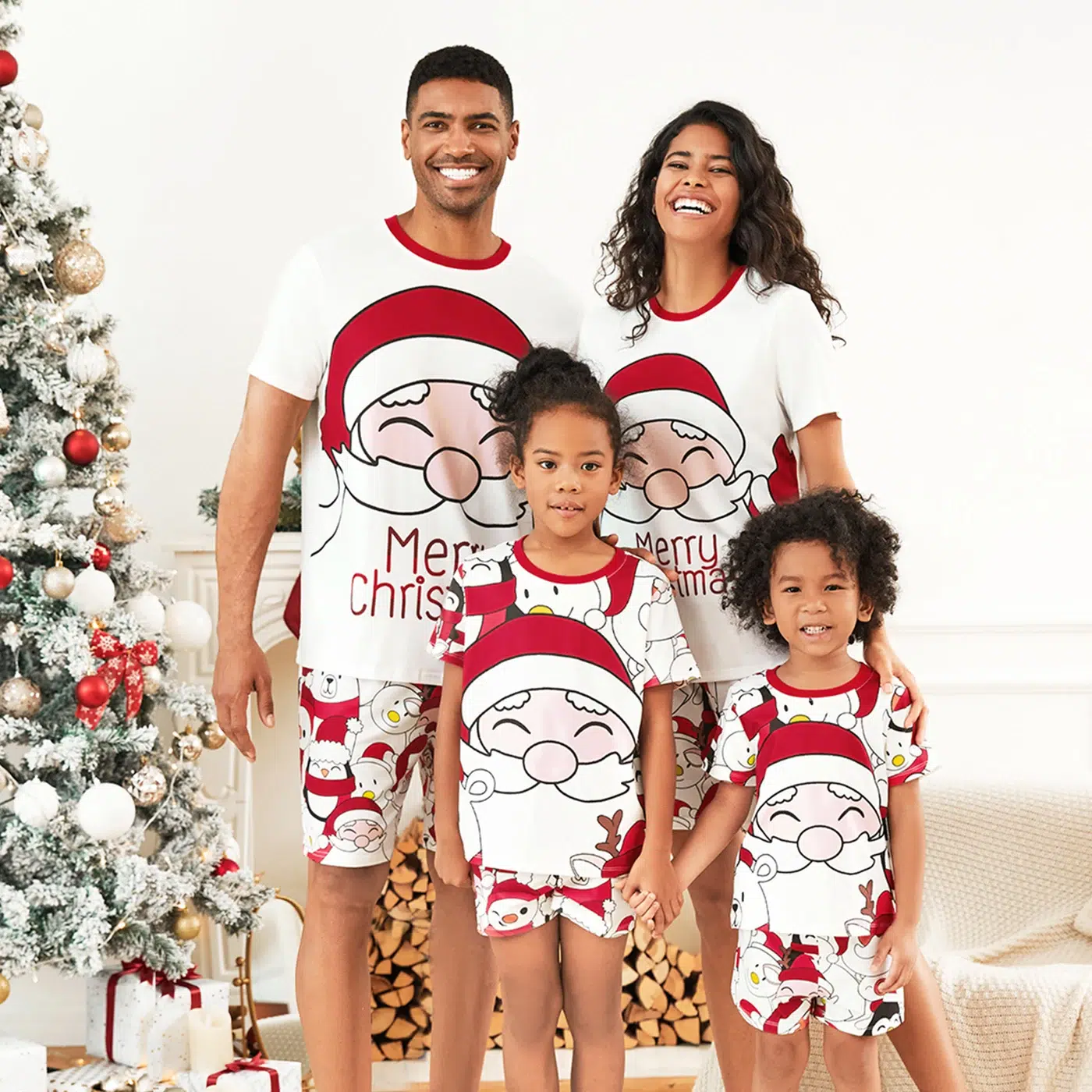 Christmas Santa Family Matching Pajamas Sets (Flame Resistant)